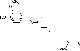 capsaicine, ofwel 8-methyl N-vanillyl 6-nonenamide